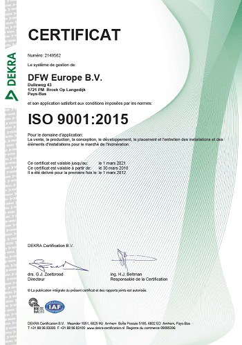 Certificat ISO 9001 2015